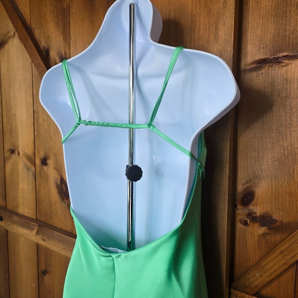 Zara Mint Green Satin Midi Slip Camisole Dress Backless Strappy Womens S Chic - Picture 6 of 16